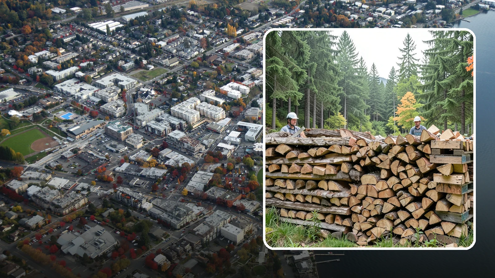 Palletized Firewood in Kirkland, King County, WA - Firewood stacked and secured on pallets for clean handling, easy storage, and forklift transfer.