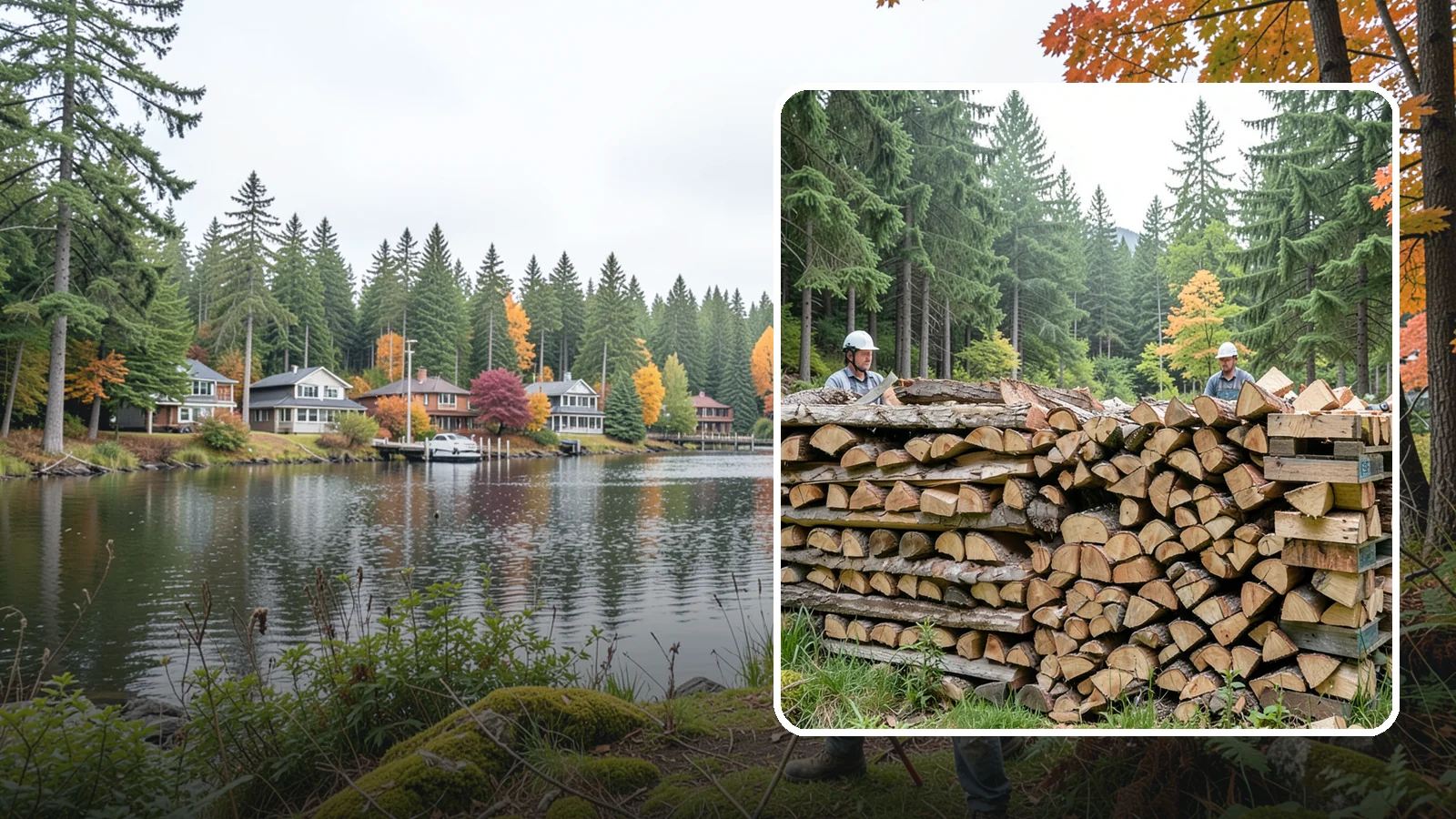 Palletized Firewood in La Conner, Skagit County, WA - Firewood stacked and secured on pallets for clean handling, easy storage, and forklift transfer.