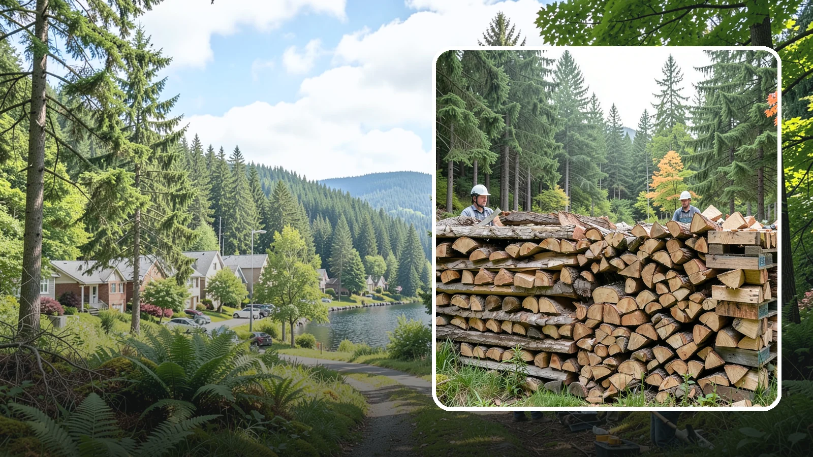 Palletized Firewood in Lake Forest Park, King County, WA - Firewood stacked and secured on pallets for clean handling, easy storage, and forklift transfer.