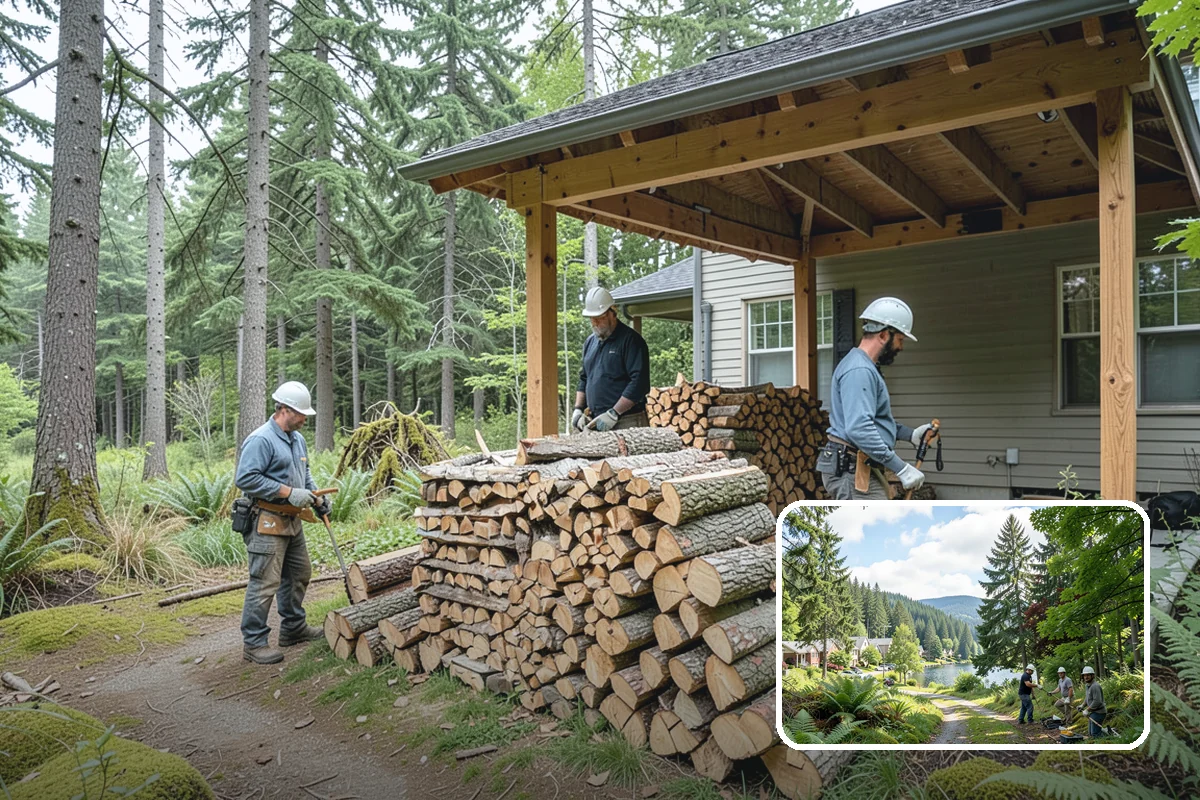 Palletized Firewood in Lake Forest Park, King County, WA - Clean, organized wood kept off wet ground