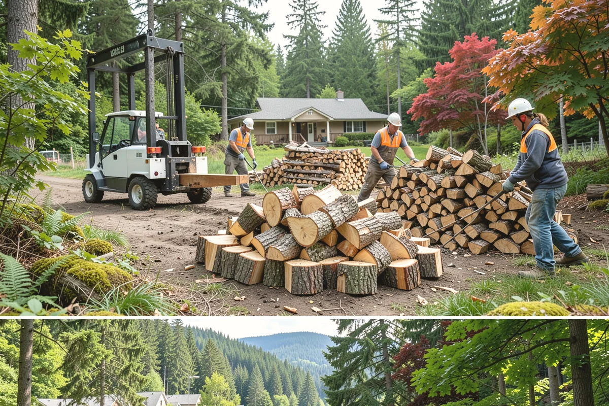 Palletized Firewood in Lake Forest Park, King County, WA - Palletized orders are popular ahead of fall and winter when clean bulk storage matters most.
