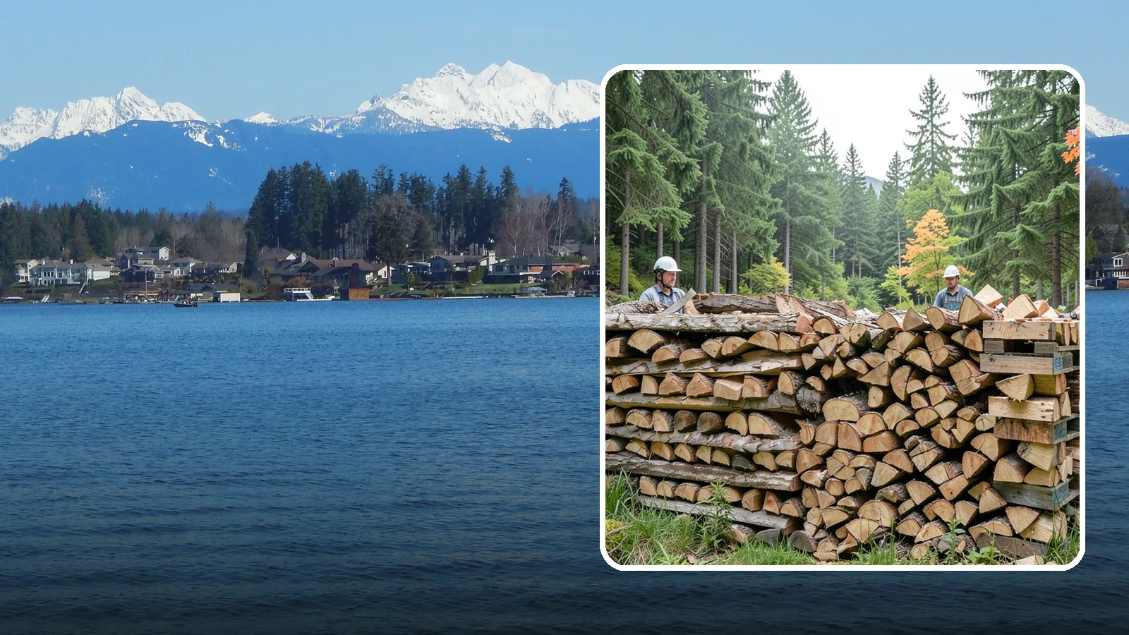 Palletized Firewood in Lake Stevens, Snohomish County, WA - Firewood stacked and secured on pallets for clean handling, easy storage, and forklift transfer.