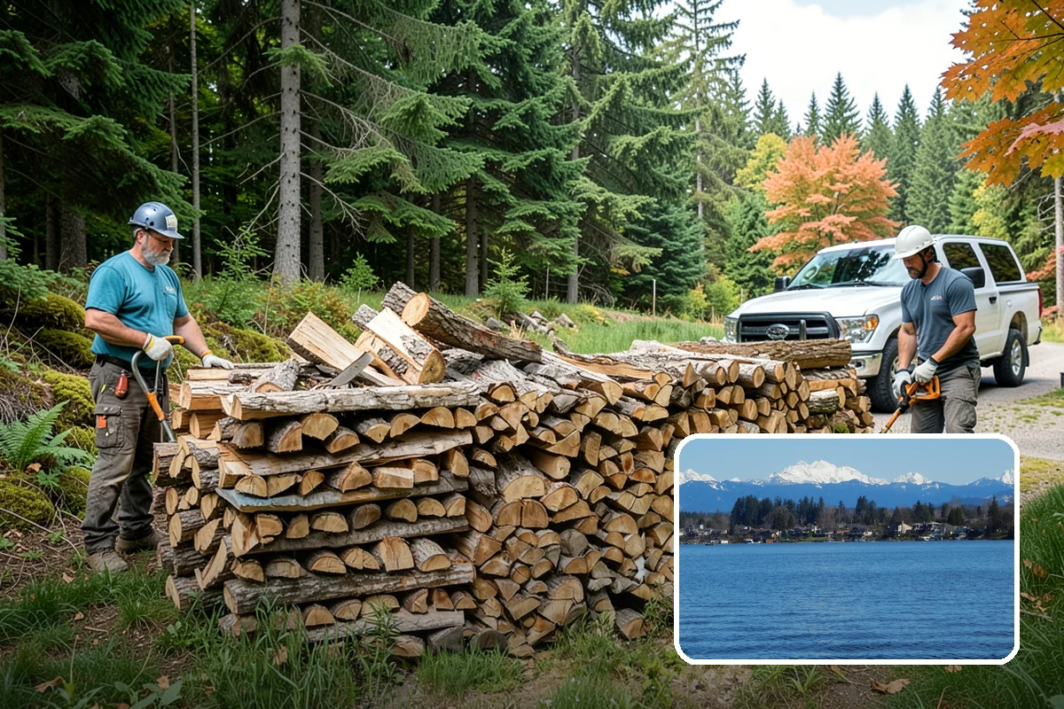 Palletized Firewood in Lake Stevens, Snohomish County, WA - Clean, organized wood kept off wet ground