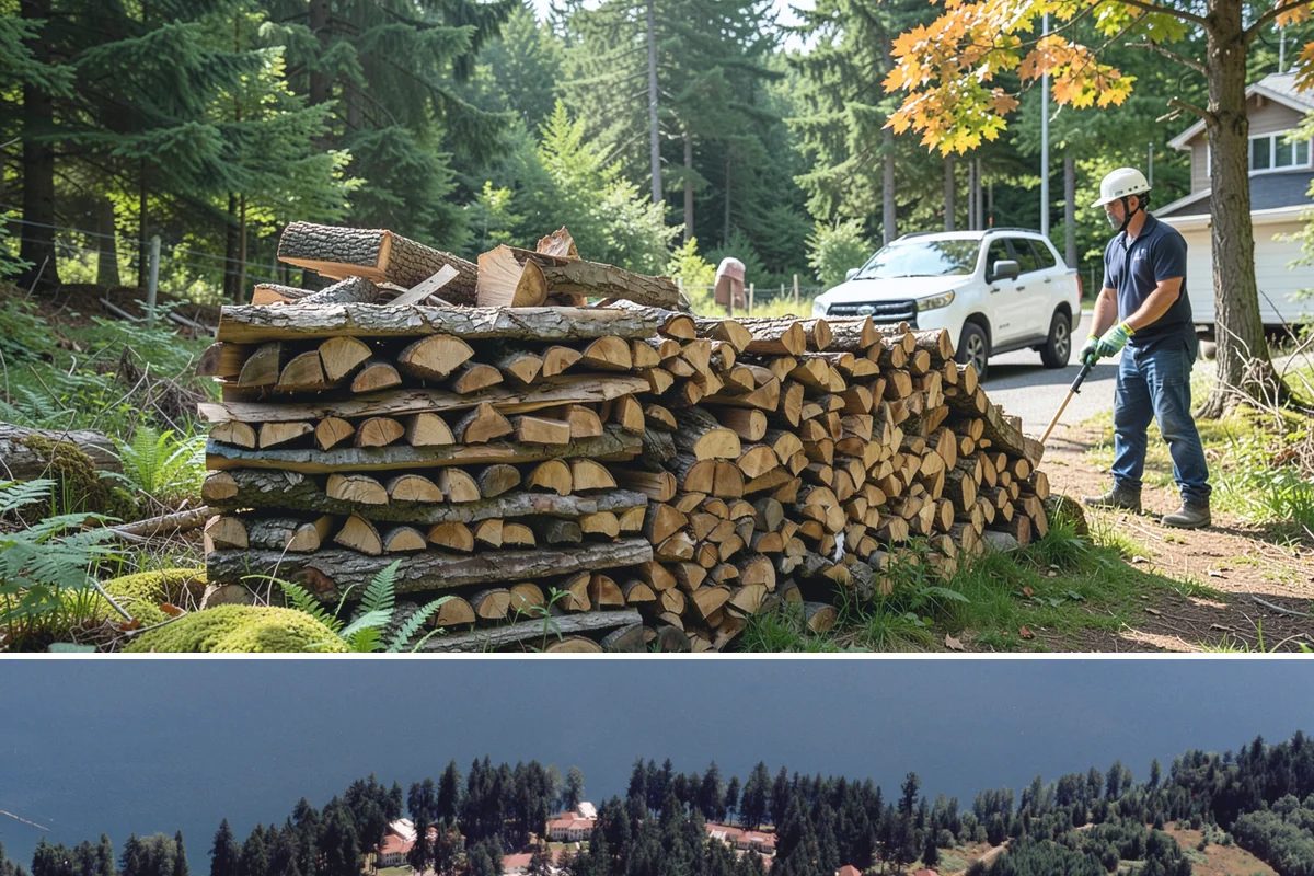 Palletized Firewood in Lakewood, Pierce County, WA - Palletized orders are popular ahead of fall and winter when clean bulk storage matters most.