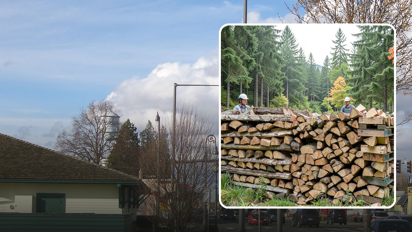 Palletized Firewood in Marysville, Snohomish County, WA - Firewood stacked and secured on pallets for clean handling, easy storage, and forklift transfer.
