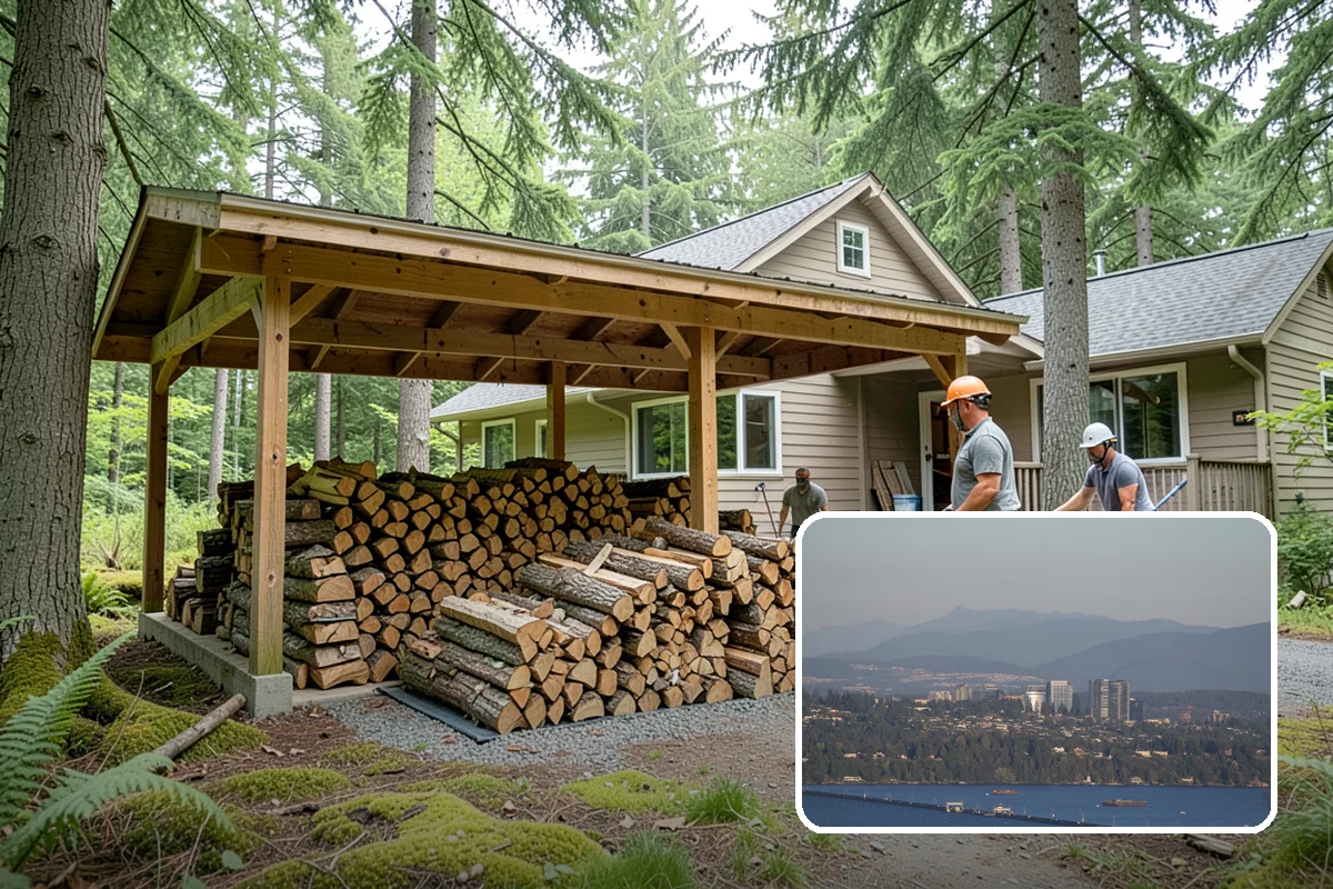 Palletized Firewood in Medina, King County, WA - Clean, organized wood kept off wet ground
