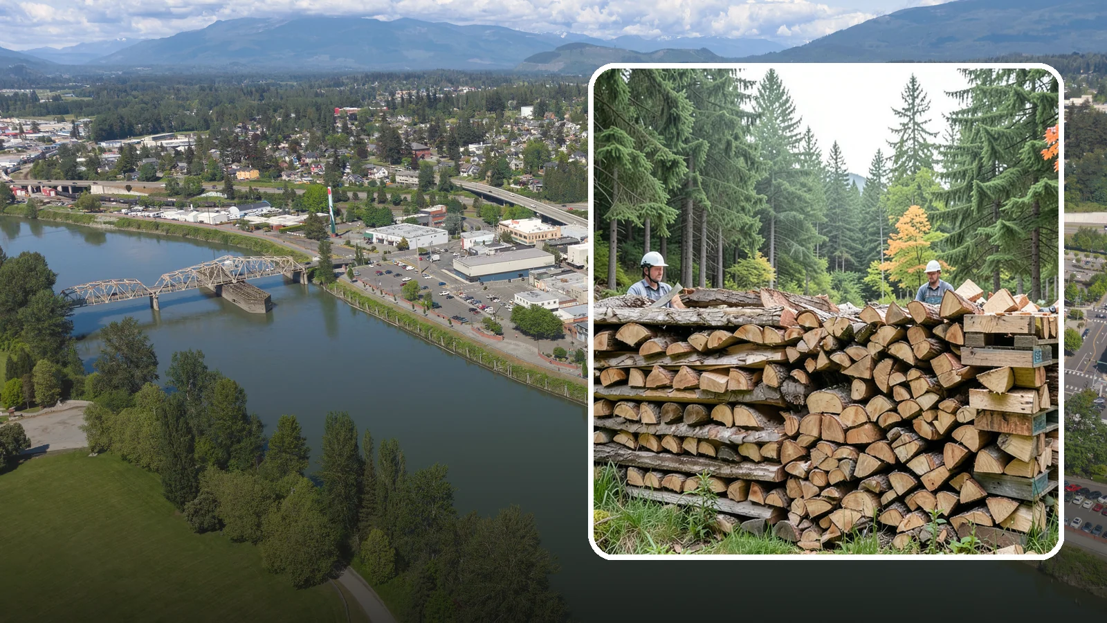 Palletized Firewood in Mount Vernon, Skagit County, WA - Firewood stacked and secured on pallets for clean handling, easy storage, and forklift transfer.