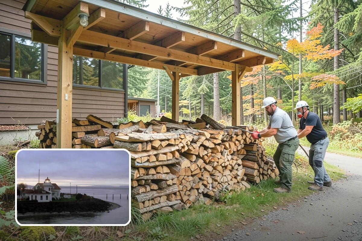 Palletized Firewood in Mukilteo, Snohomish County, WA - Clean, organized wood kept off wet ground