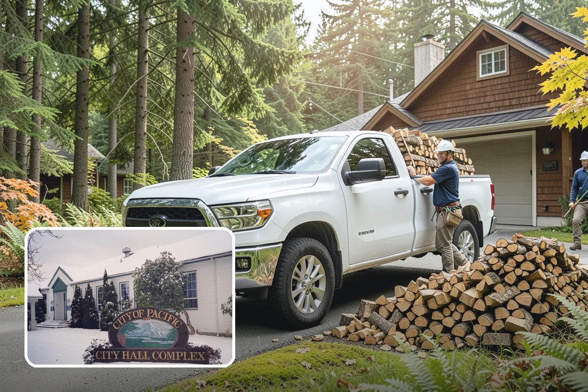 Palletized Firewood in Pacific, King County, WA - Clean, organized wood kept off wet ground