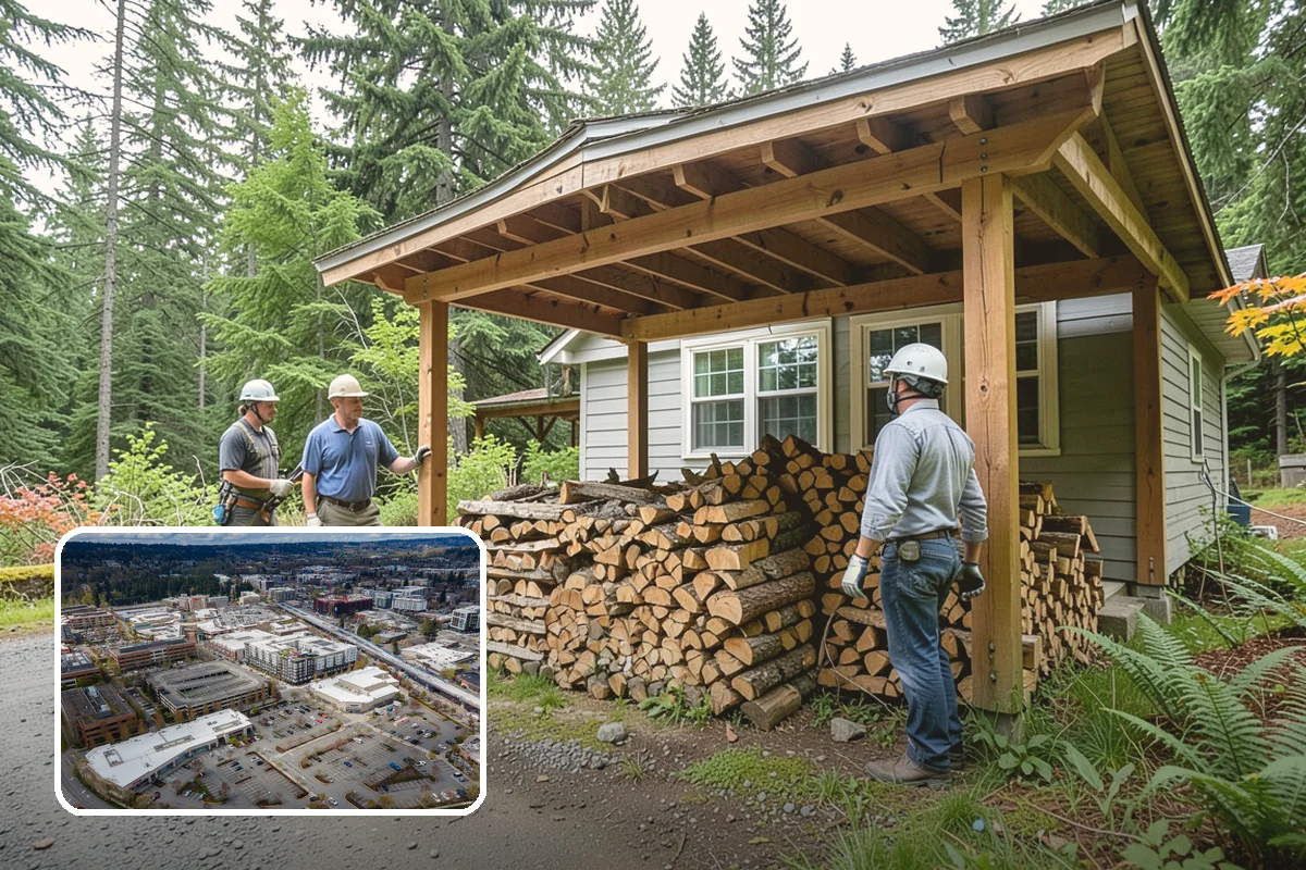 Palletized Firewood in Redmond, King County, WA - Clean, organized wood kept off wet ground