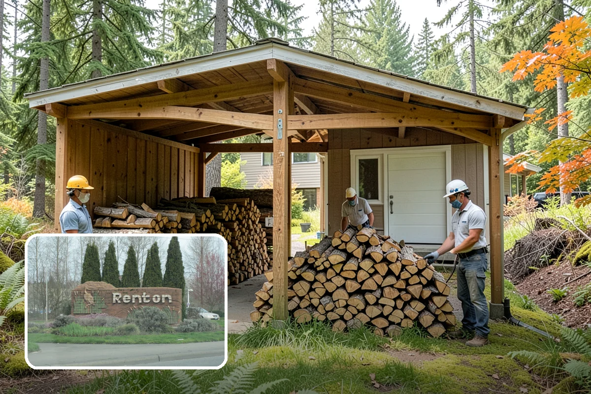 Palletized Firewood in Renton, King County, WA - Clean, organized wood kept off wet ground
