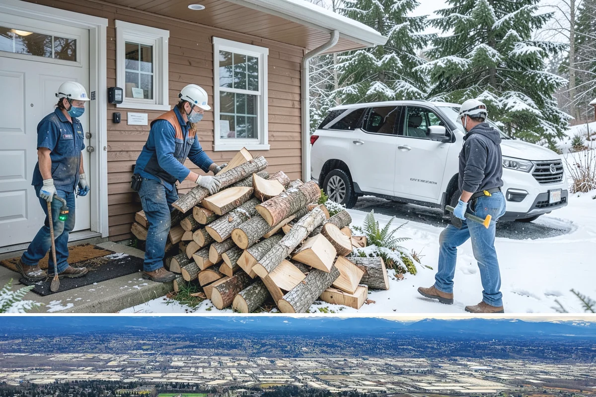 Palletized Firewood in SeaTac, WA - Palletized orders are popular ahead of fall and winter when clean bulk storage matters most.