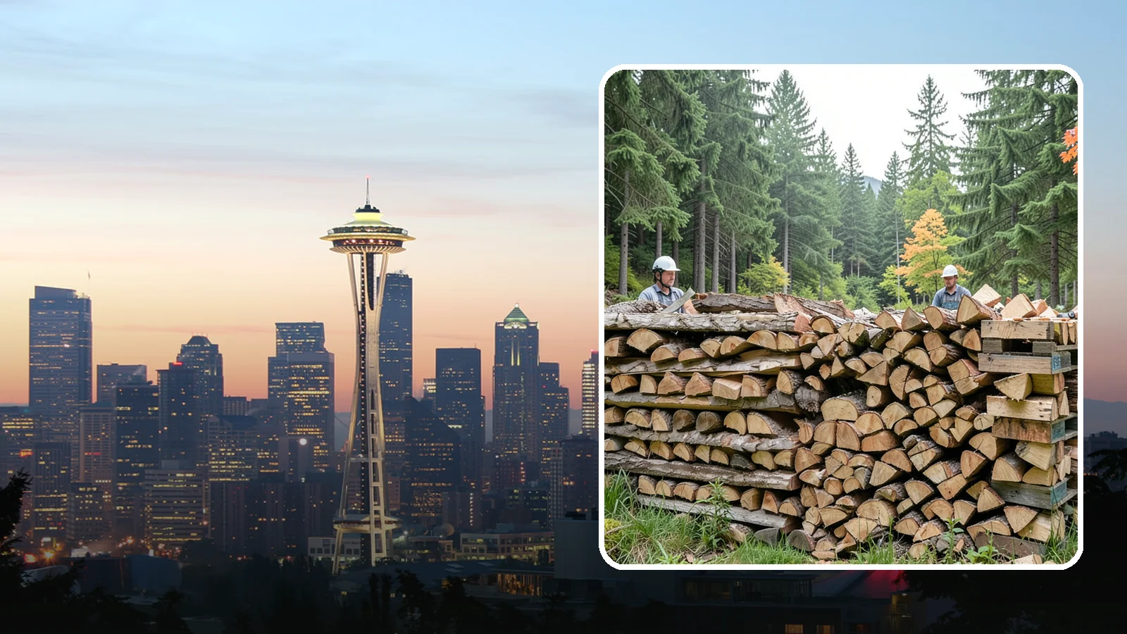 Palletized Firewood in Seattle, King County, WA - Firewood stacked and secured on pallets for clean handling, easy storage, and forklift transfer.