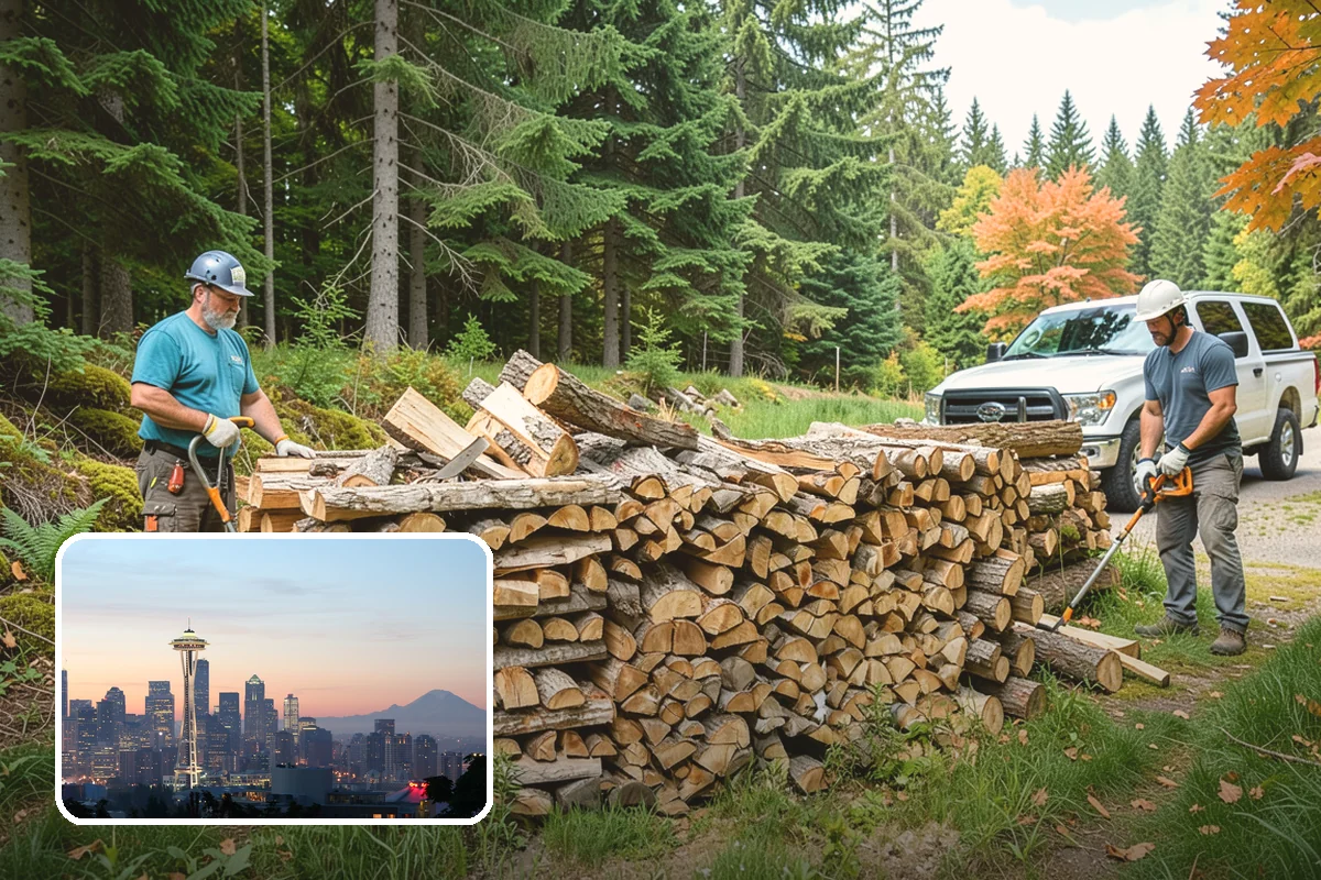 Palletized Firewood in Seattle, King County, WA - Clean, organized wood kept off wet ground
