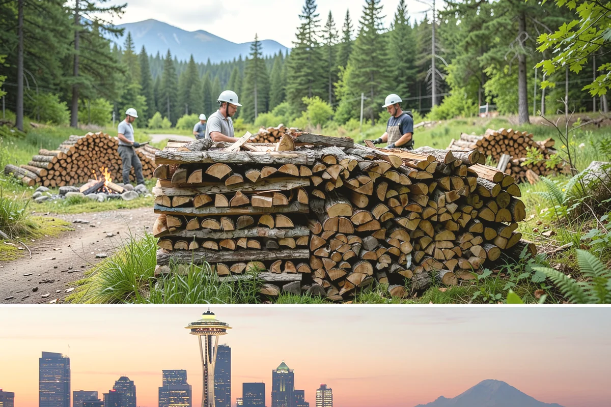 Palletized Firewood in Seattle, King County, WA - Palletized orders are popular ahead of fall and winter when clean bulk storage matters most.