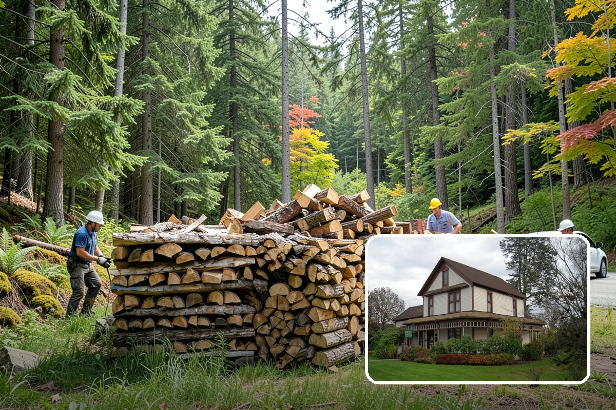 Palletized Firewood in Sumner, Pierce County, WA - Clean, organized wood kept off wet ground