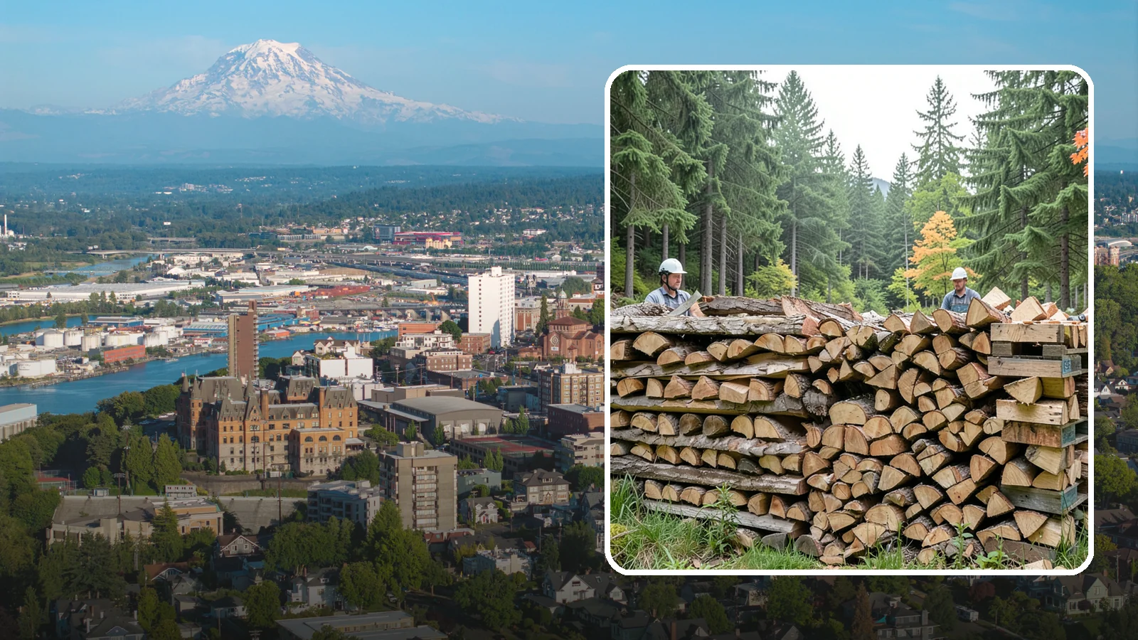 Palletized Firewood in Tacoma, Pierce County, WA - Firewood stacked and secured on pallets for clean handling, easy storage, and forklift transfer.