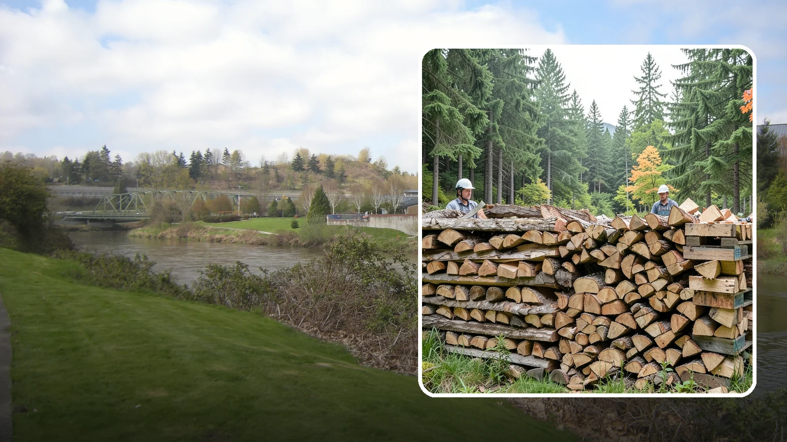 Palletized Firewood in Tukwila, King County, WA - Firewood stacked and secured on pallets for clean handling, easy storage, and forklift transfer.