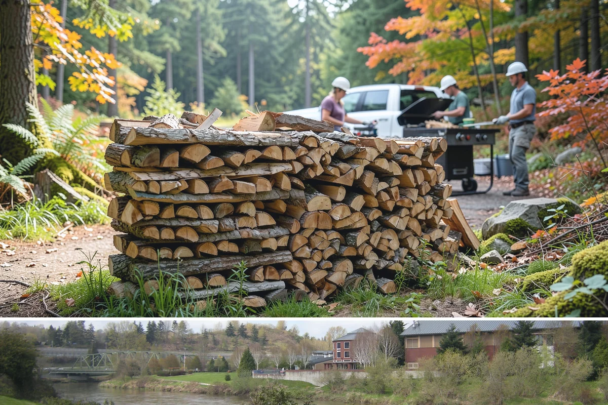 Palletized Firewood in Tukwila, King County, WA - Palletized orders are popular ahead of fall and winter when clean bulk storage matters most.