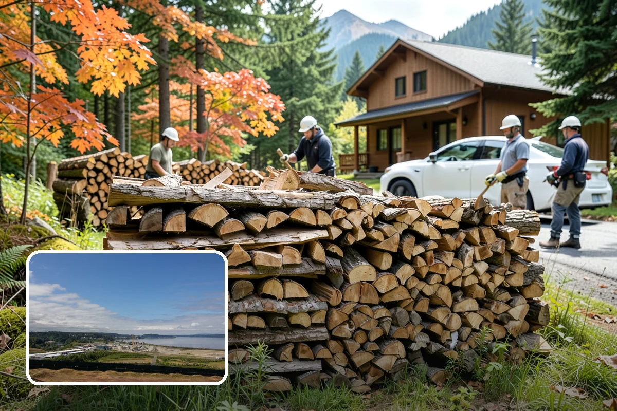 Palletized Firewood in University Place, Pierce County, WA - Clean, organized wood kept off wet ground