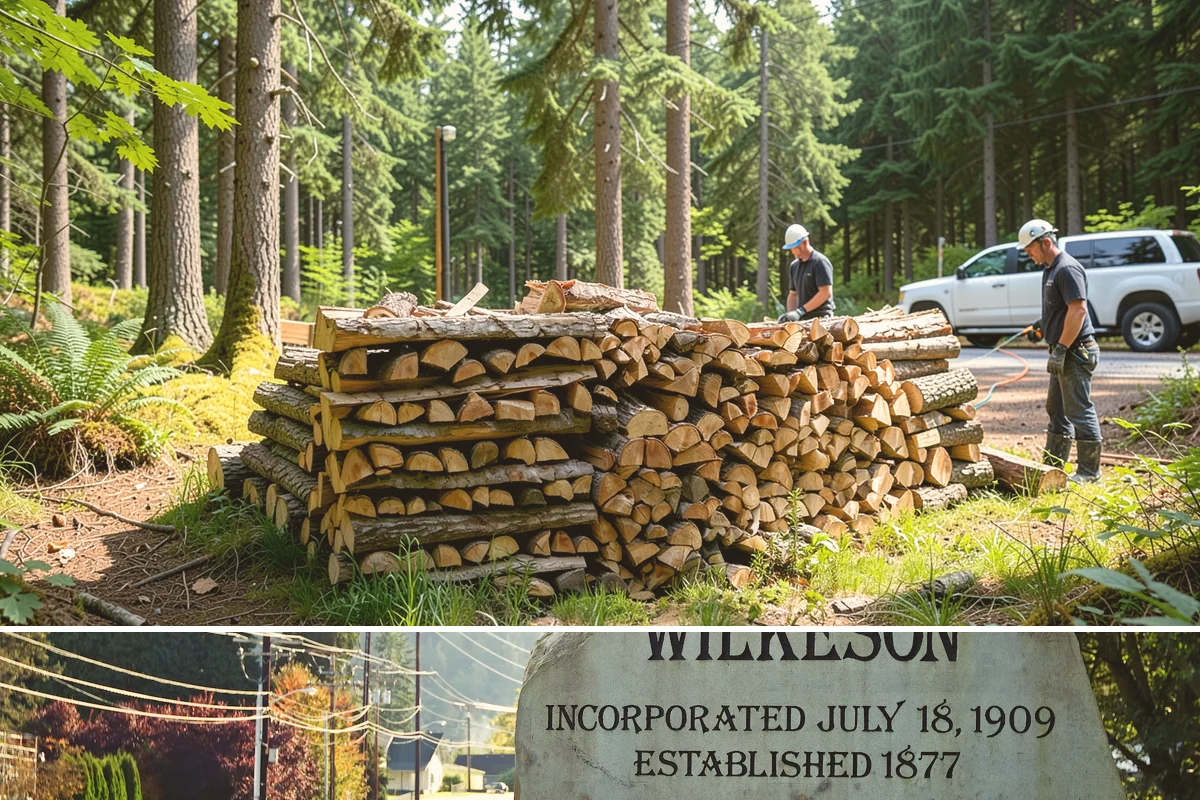 Palletized Firewood in Wilkeson, Pierce County, WA - Palletized orders are popular ahead of fall and winter when clean bulk storage matters most.