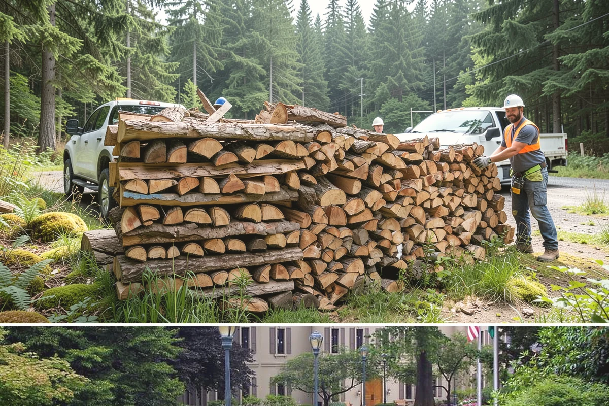 Palletized Firewood in Woodinville, King County, WA - Palletized orders are popular ahead of fall and winter when clean bulk storage matters most.