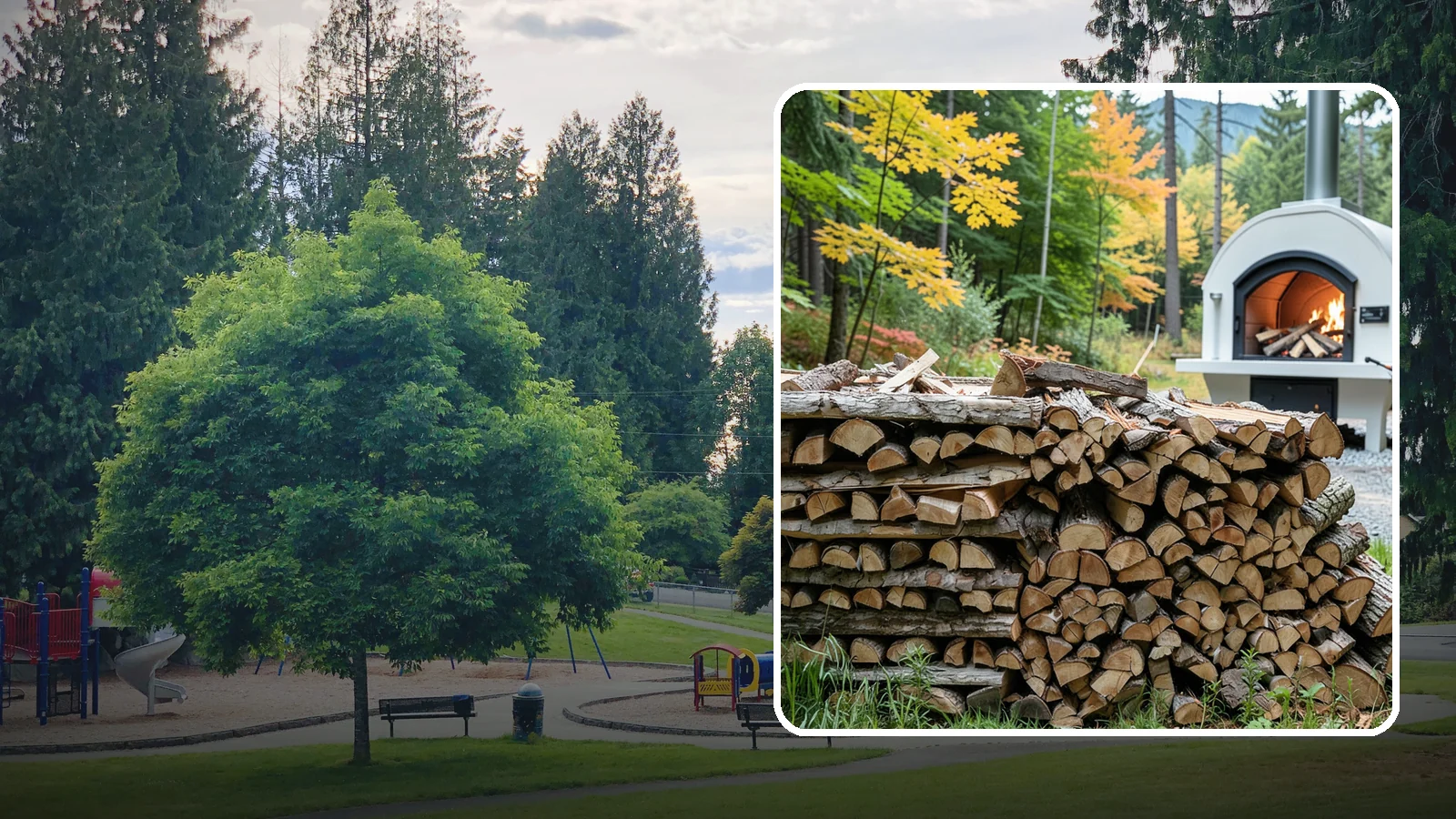 Pizza Oven Firewood in Bonney Lake, Pierce County, WA - Firewood cut short and split thin to fit compact pizza oven chambers and reach cooking heat fast.