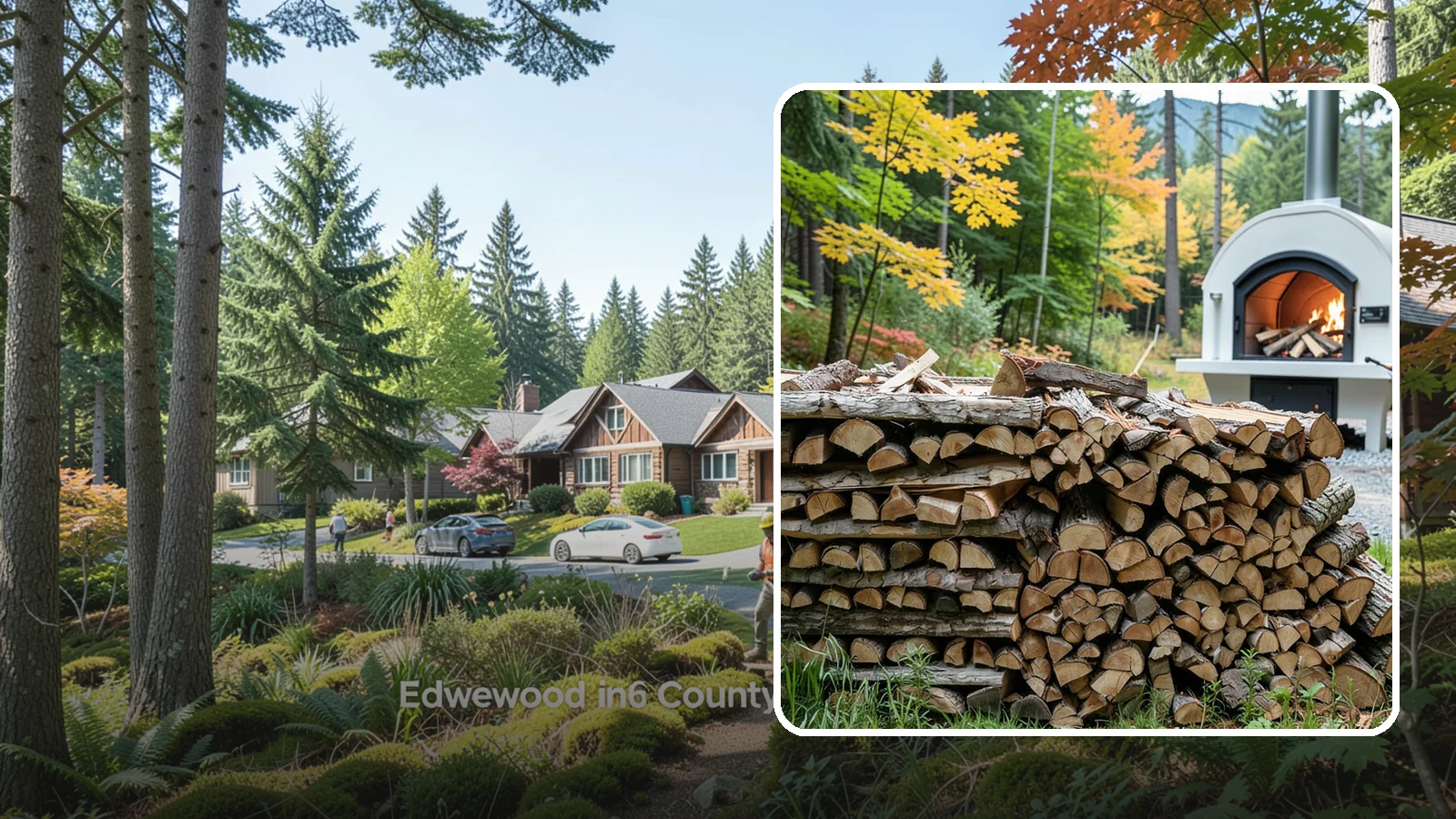 Pizza Oven Firewood in Edgewood, Pierce County, WA - Firewood cut short and split thin to fit compact pizza oven chambers and reach cooking heat fast.