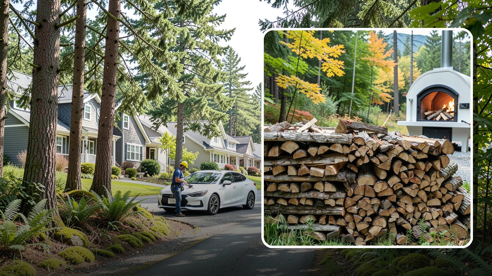 Pizza Oven Firewood in Normandy Park, King County, WA - Firewood cut short and split thin to fit compact pizza oven chambers and reach cooking heat fast.