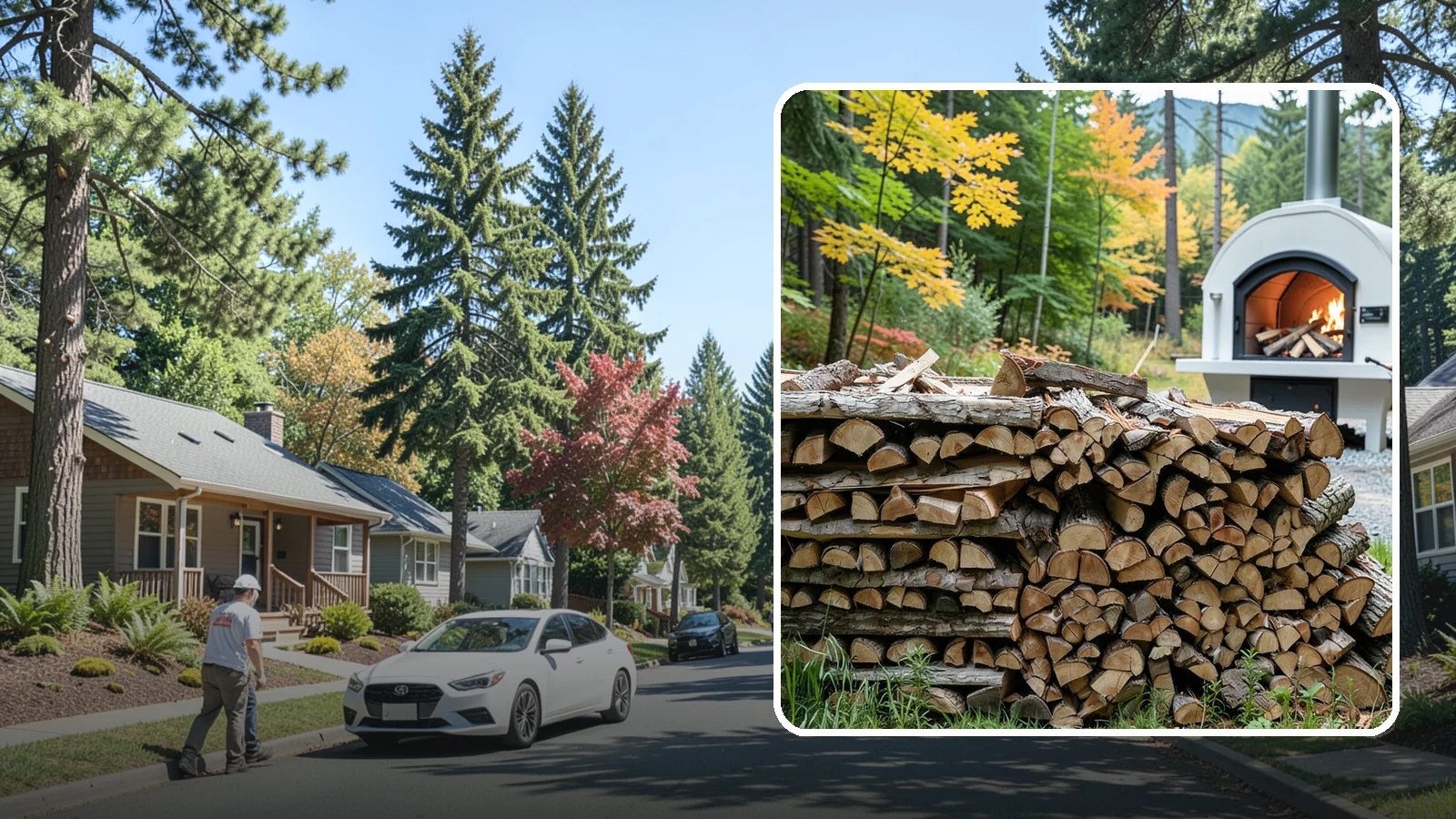 Pizza Oven Firewood in Orting, Pierce County, WA - Firewood cut short and split thin to fit compact pizza oven chambers and reach cooking heat fast.