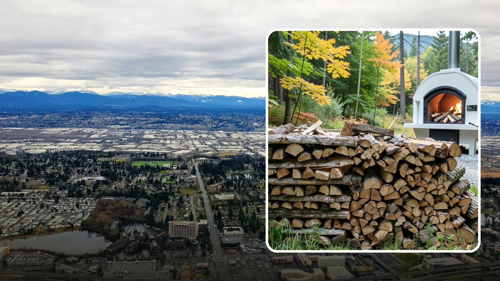 Pizza Oven Firewood in SeaTac, King County, WA - Firewood cut short and split thin to fit compact pizza oven chambers and reach cooking heat fast.