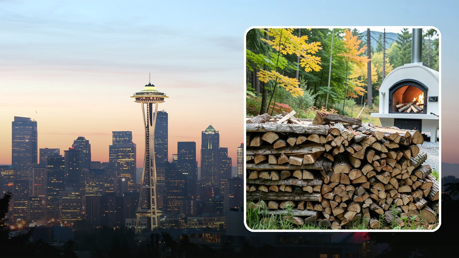 Pizza Oven Firewood in Seattle, King County, WA - Firewood cut short and split thin to fit compact pizza oven chambers and reach cooking heat fast.