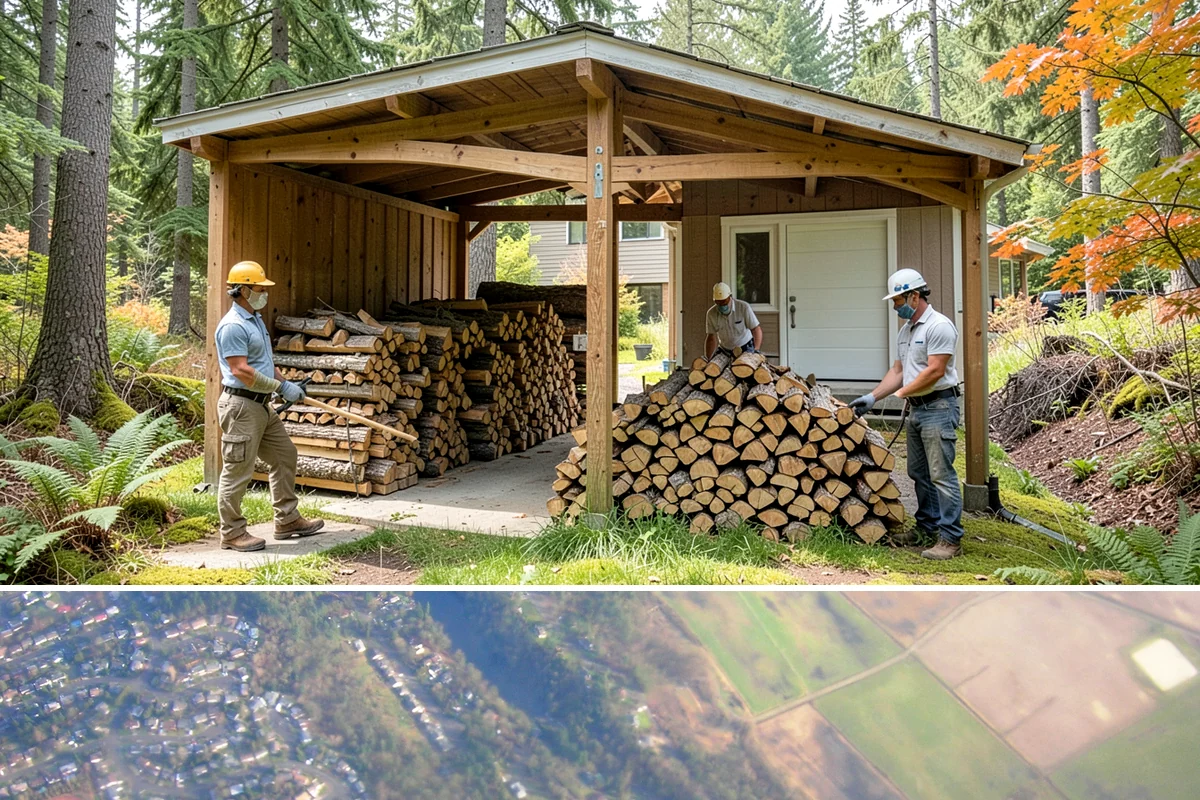 Portable Log Splitting in Algona, King County, WA - Frequently booked after fall and winter storms scatter downed wood, though it is available whenever logs need splitting.