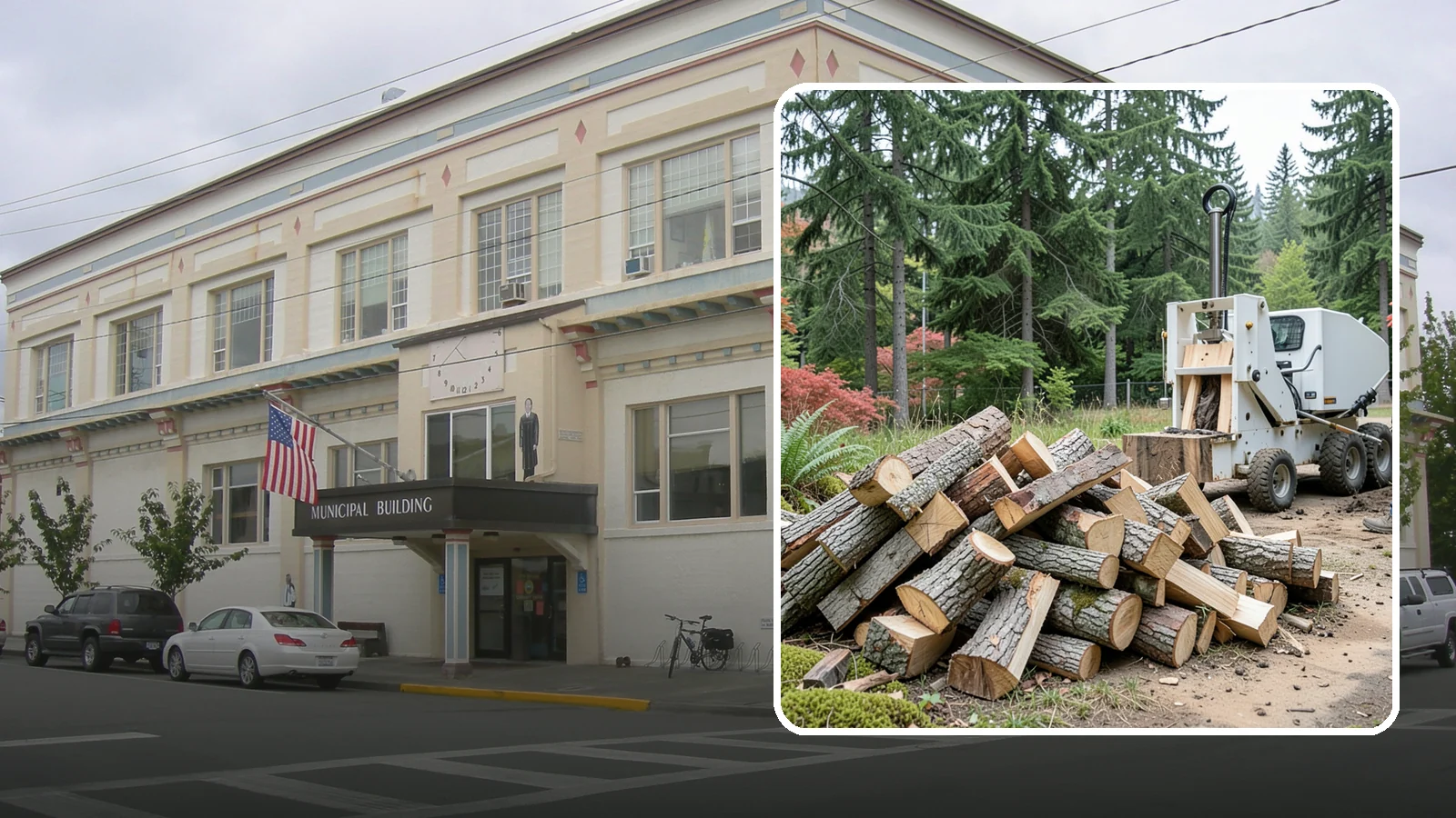 Portable Log Splitting in Anacortes, Skagit County, WA - We bring a portable splitter directly to your property to process logs wherever they landed.