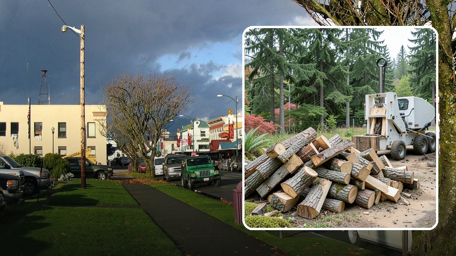 Portable Log Splitting in Arlington, Snohomish County, WA - We bring a portable splitter directly to your property to process logs wherever they landed.
