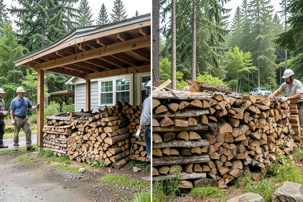 Portable Log Splitting in Arlington, Snohomish County, WA - Locate the logs and plan portable equipment access