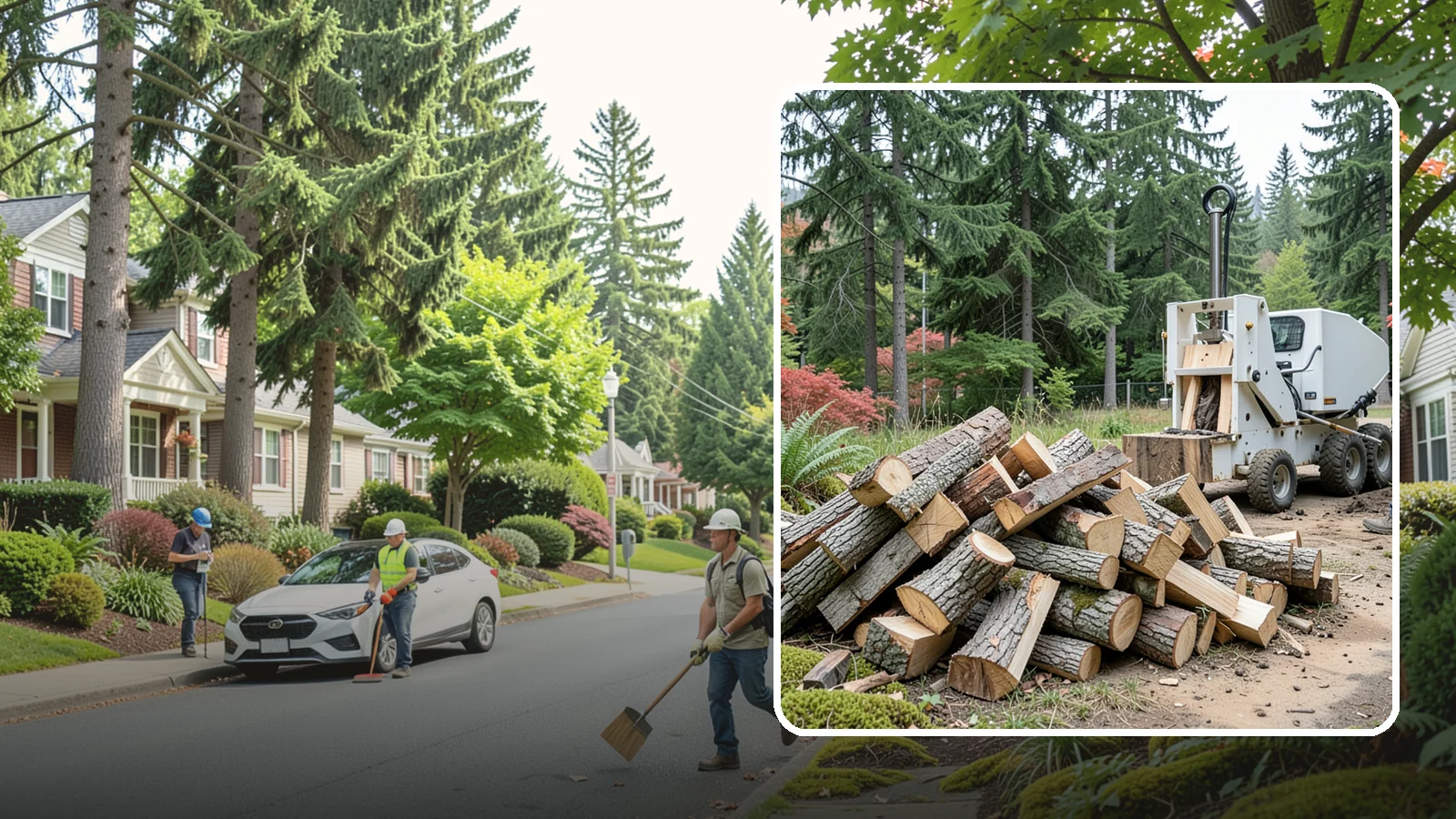Portable Log Splitting in Beaux Arts Village, King County, WA - We bring a portable splitter directly to your property to process logs wherever they landed.