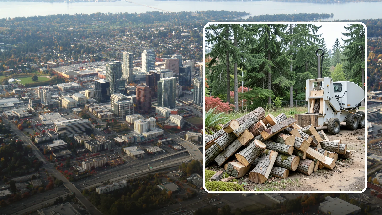 Portable Log Splitting in Bellevue, King County, WA - We bring a portable splitter directly to your property to process logs wherever they landed.
