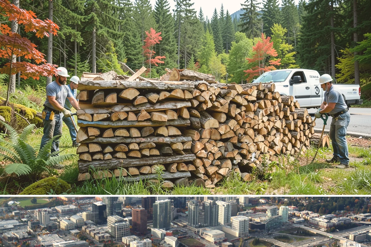 Portable Log Splitting in Bellevue, King County, WA - Frequently booked after fall and winter storms scatter downed wood, though it is available whenever logs need splitting.