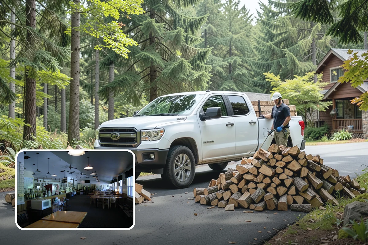 Portable Log Splitting in Black Diamond, King County, WA - Brings the splitter to the wood, not the other way around