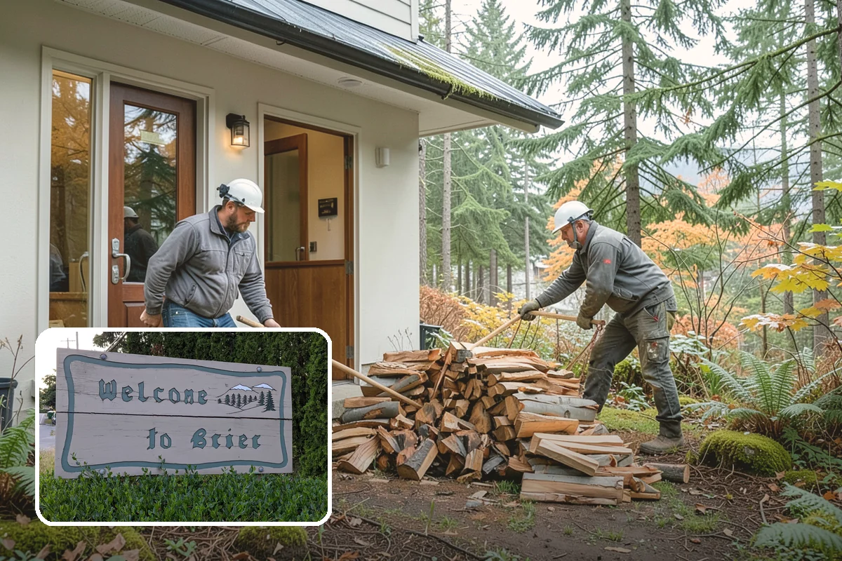 Portable Log Splitting in Brier, Snohomish County, WA - Brings the splitter to the wood, not the other way around