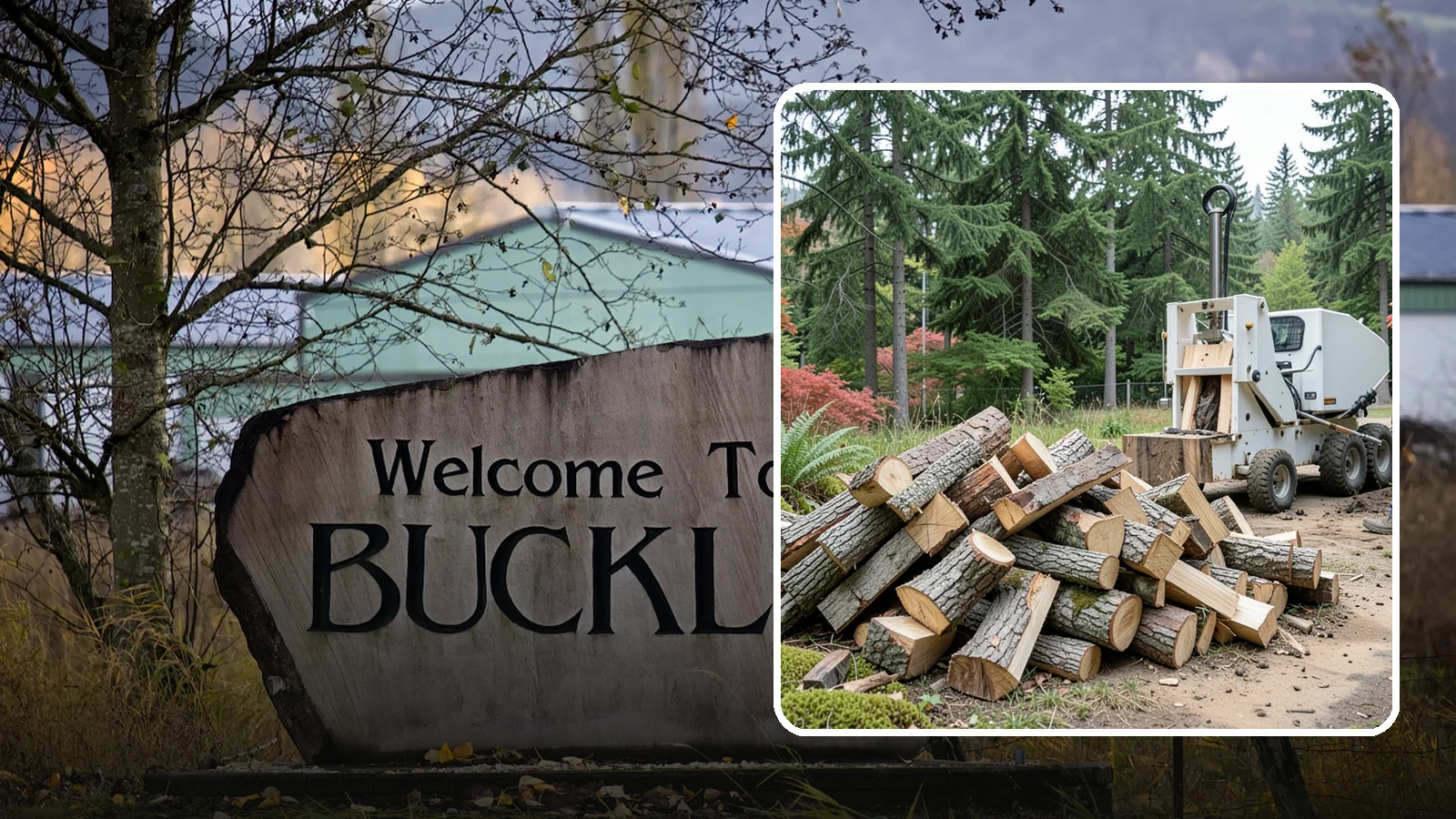 Portable Log Splitting in Buckley, Pierce County, WA - We bring a portable splitter directly to your property to process logs wherever they landed.