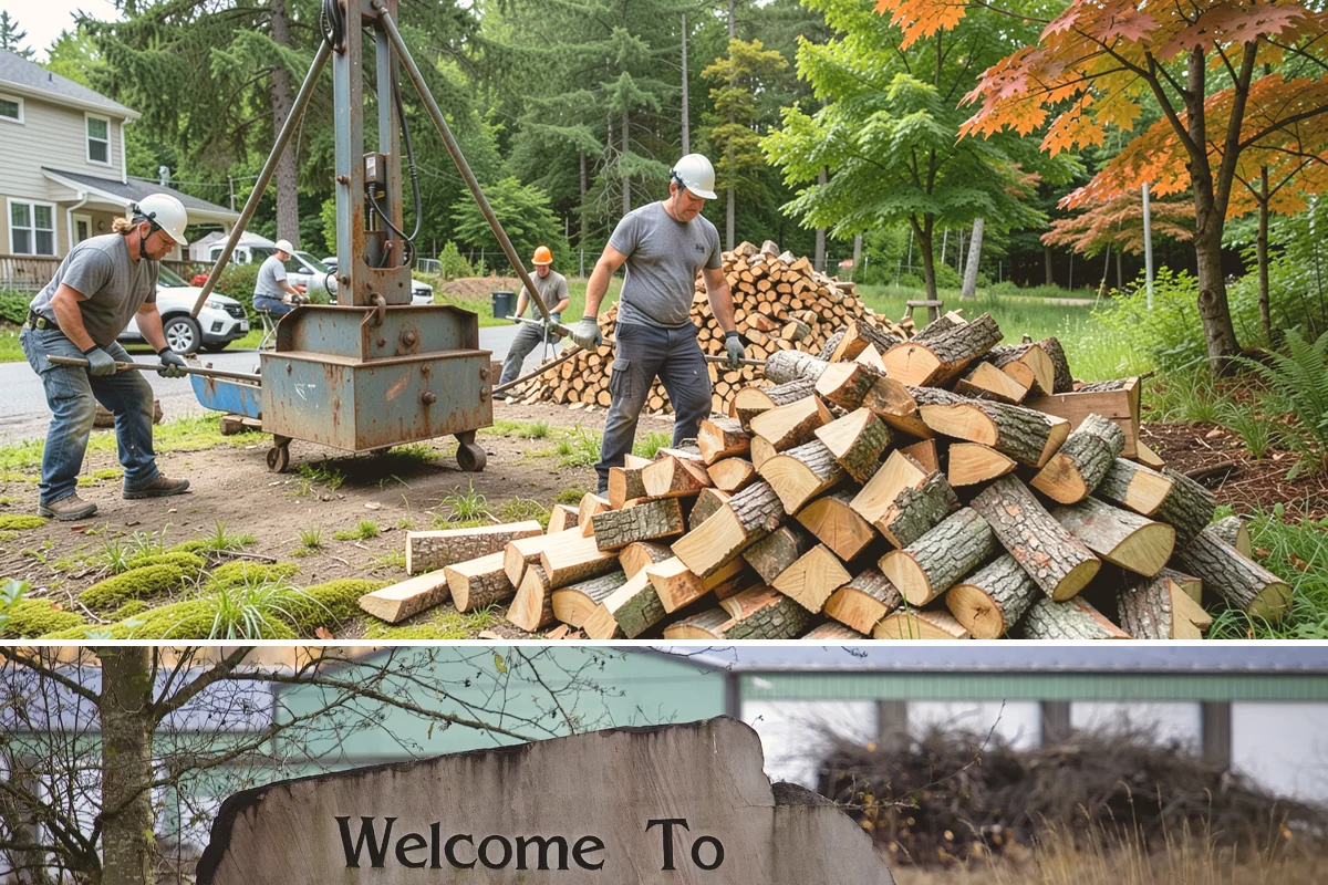 Portable Log Splitting in Buckley, Pierce County, WA - Frequently booked after fall and winter storms scatter downed wood, though it is available whenever logs need splitting.