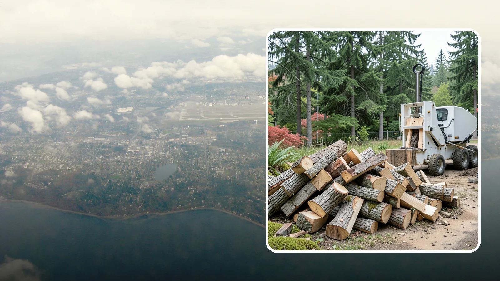 Portable Log Splitting in Burien, King County, WA - We bring a portable splitter directly to your property to process logs wherever they landed.