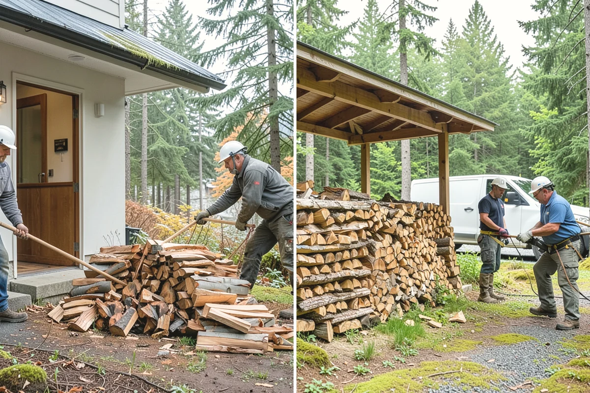 Portable Log Splitting in Carnation, King County, WA - Locate the logs and plan portable equipment access