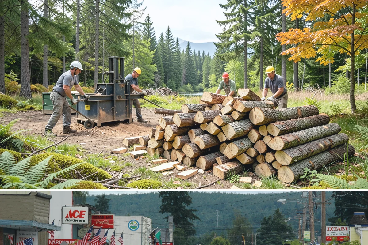 Portable Log Splitting in Carnation, King County, WA - Frequently booked after fall and winter storms scatter downed wood, though it is available whenever logs need splitting.
