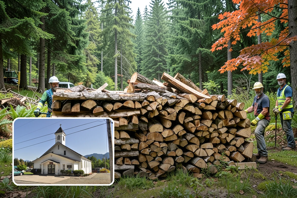 Portable Log Splitting in Concrete, Skagit County, WA - Brings the splitter to the wood, not the other way around