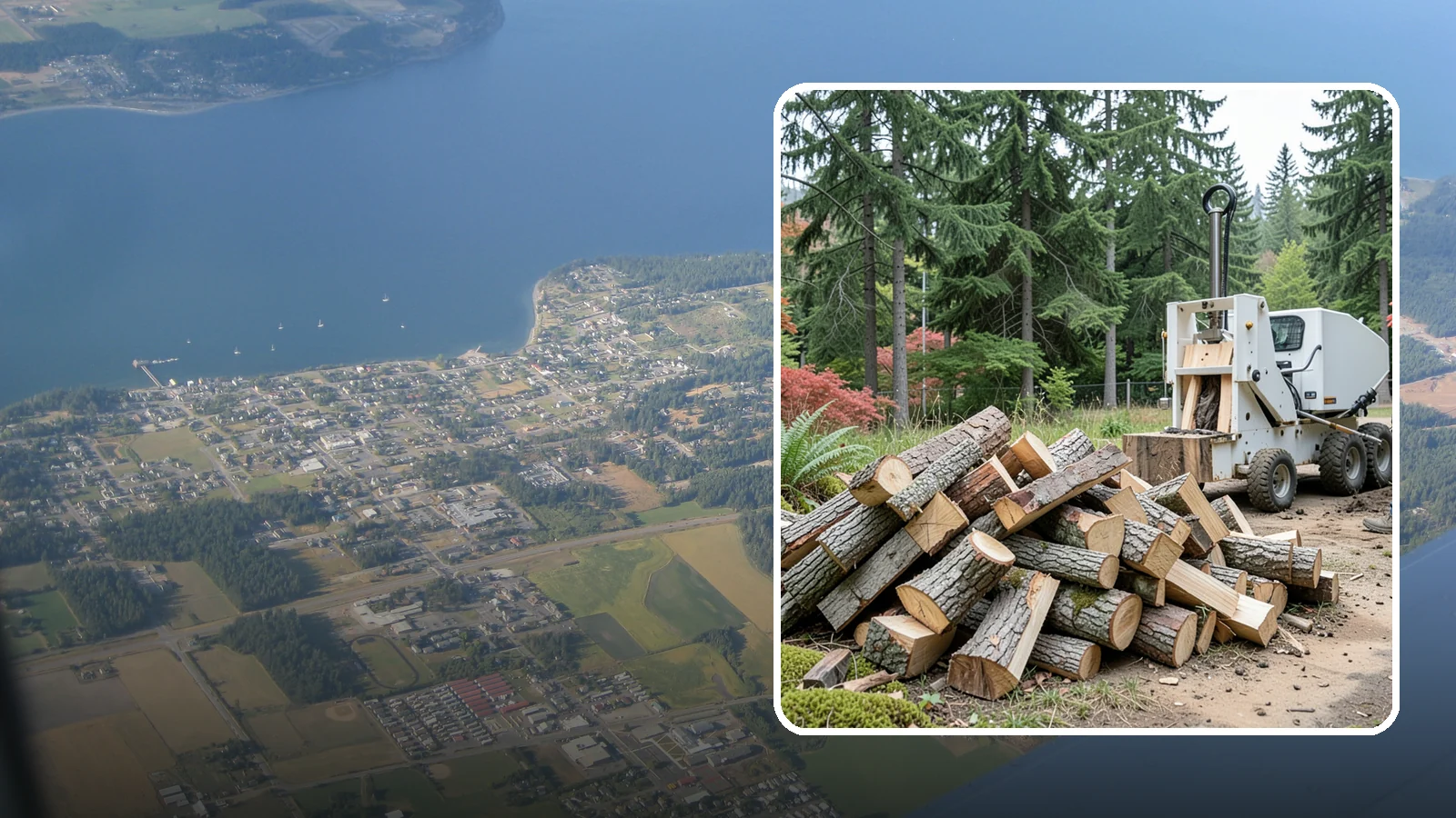 Portable Log Splitting in Coupeville, Island County, WA - We bring a portable splitter directly to your property to process logs wherever they landed.