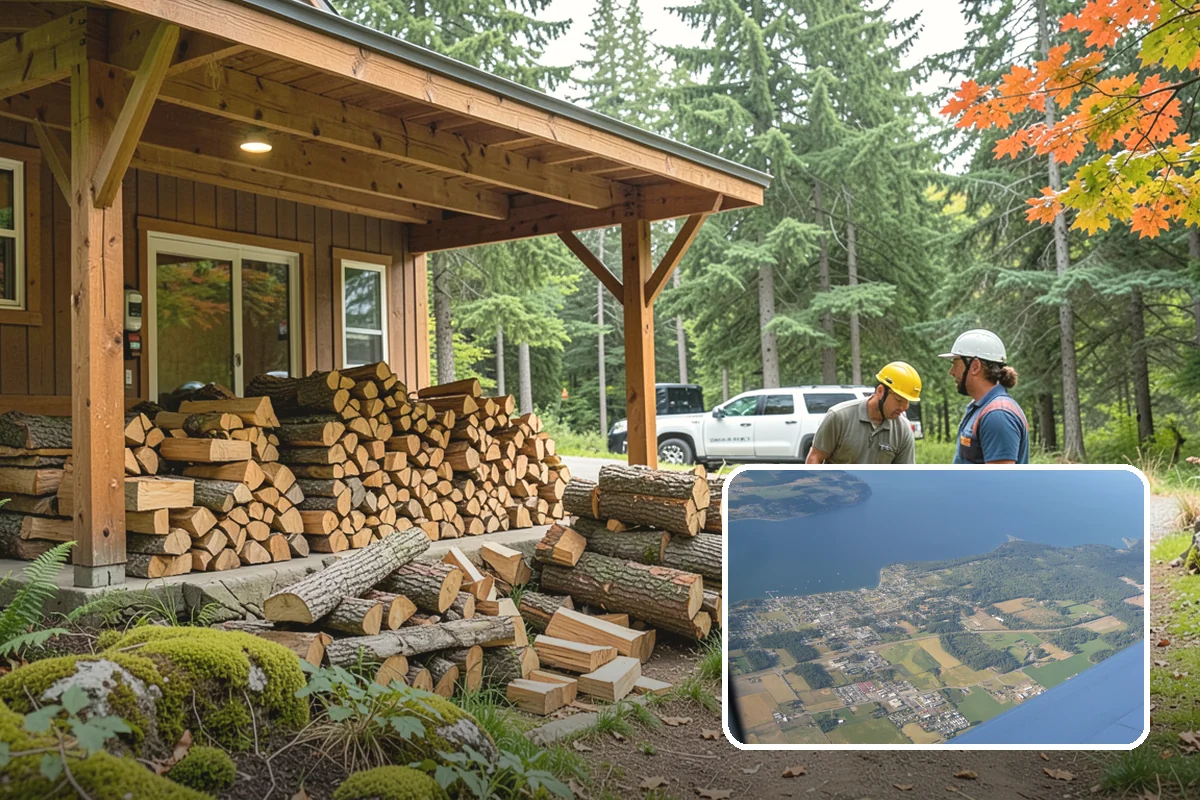 Portable Log Splitting in Coupeville, Island County, WA - Brings the splitter to the wood, not the other way around