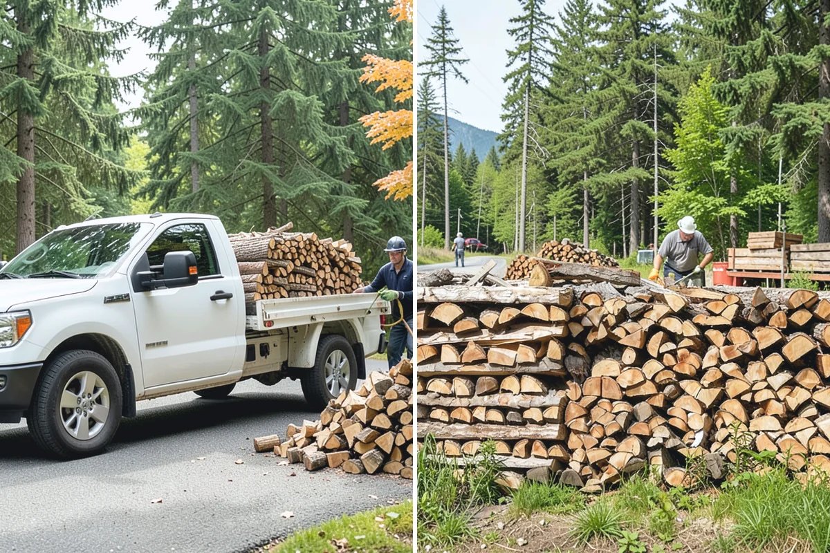 Portable Log Splitting in Coupeville, Island County, WA - Locate the logs and plan portable equipment access